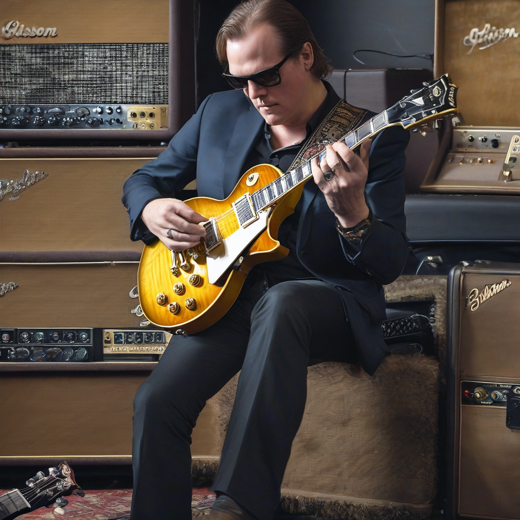 Joe Bonamassa playing a Gibson Les Paul