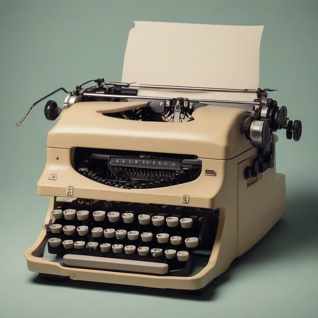 A vintage typewriter with a keyboard