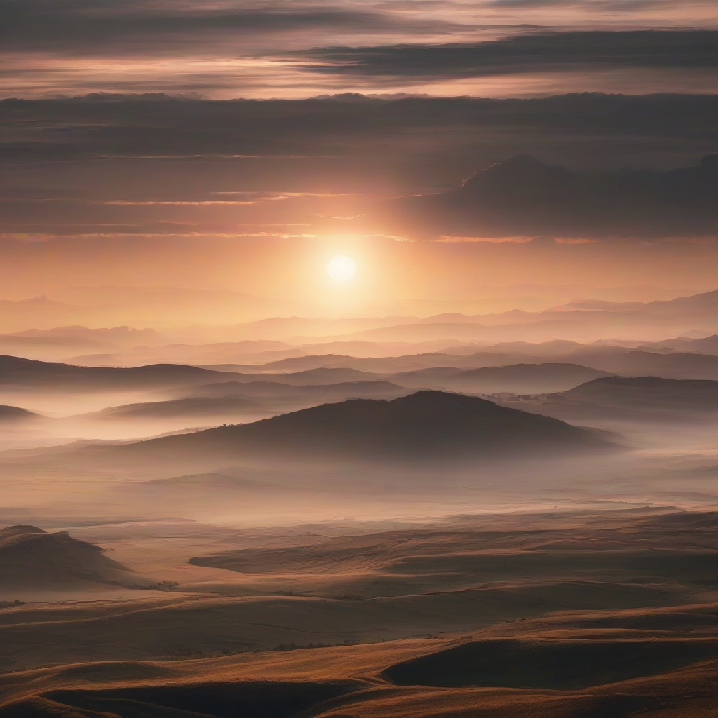 Image of a sunrise over a vast landscape