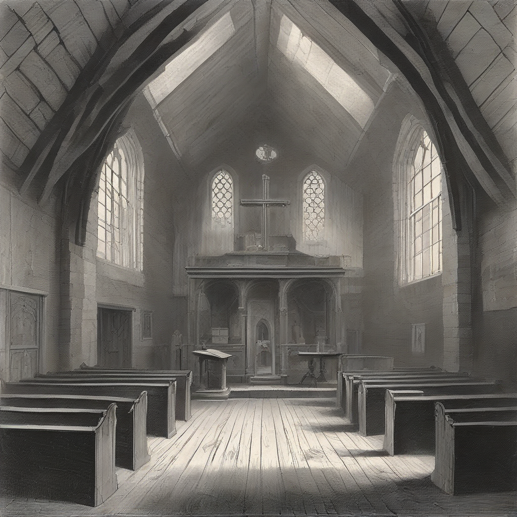 An image depicting a typical Nonconformist chapel in 19th-century Wales.