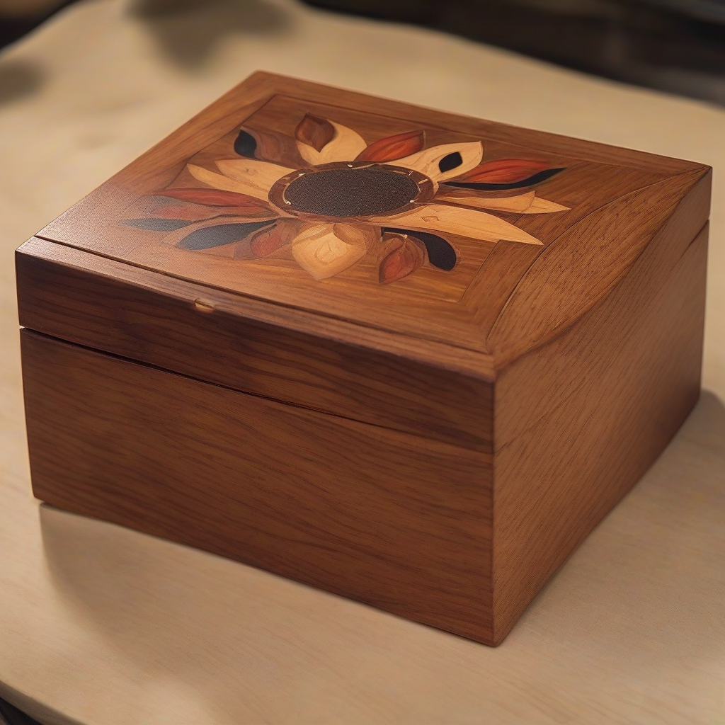 Image of a handcrafted wooden jewelry box