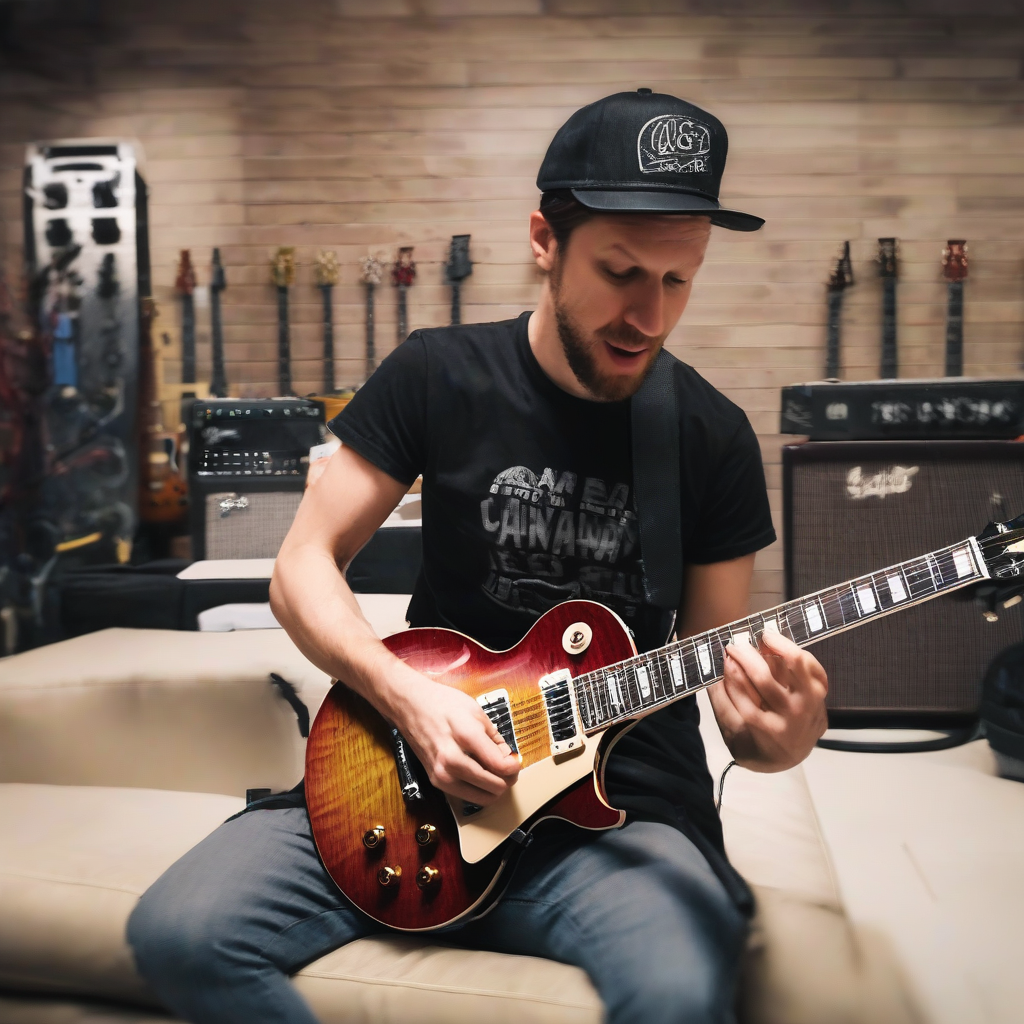 Rob Scallon playing a Les Paul