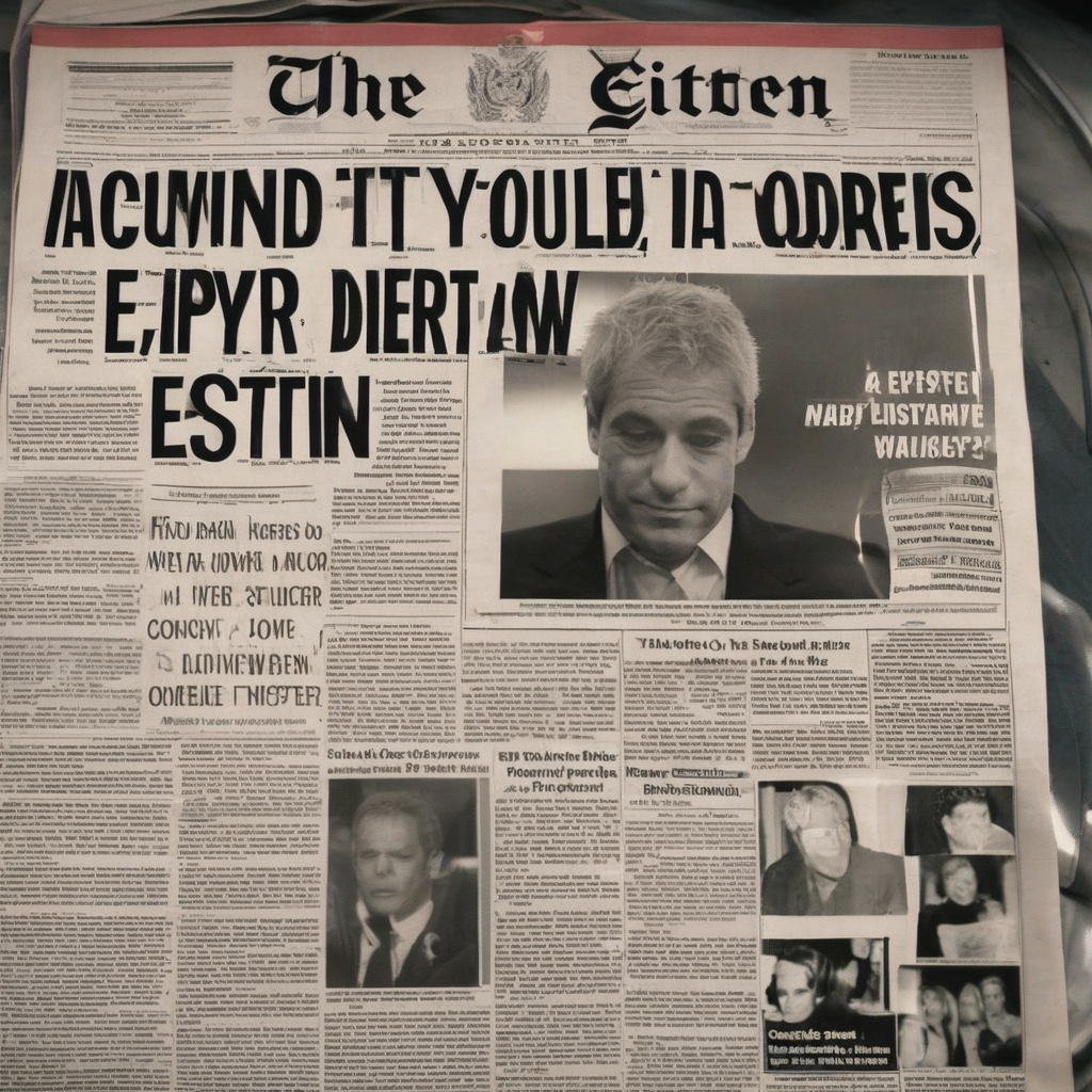Image of a newspaper headline about Epstein