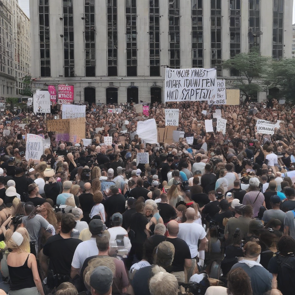 Image of a protest about Epstein