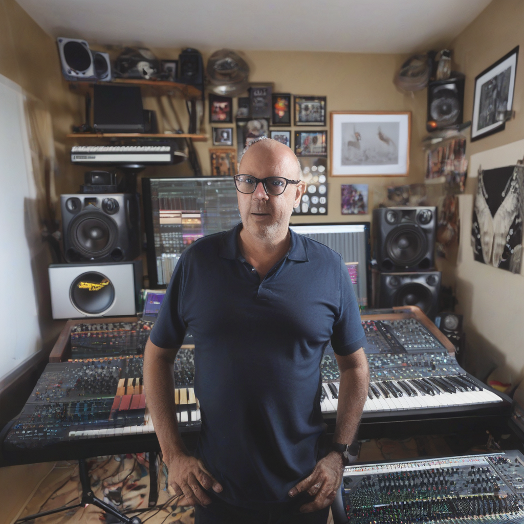 Paul Davids in his home studio