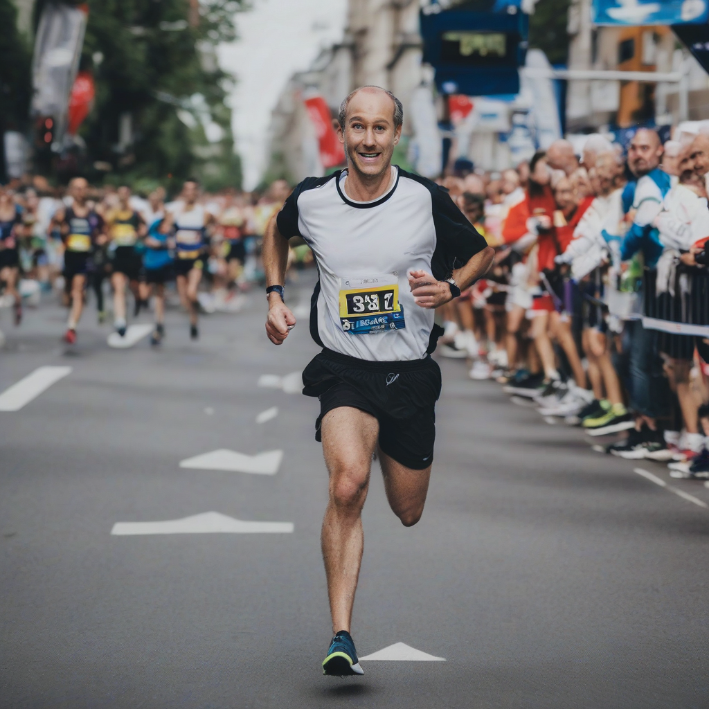 Photo of a man running a marathon