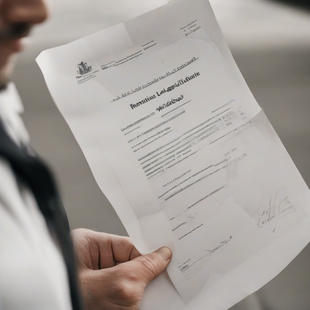 Man holding a legal document